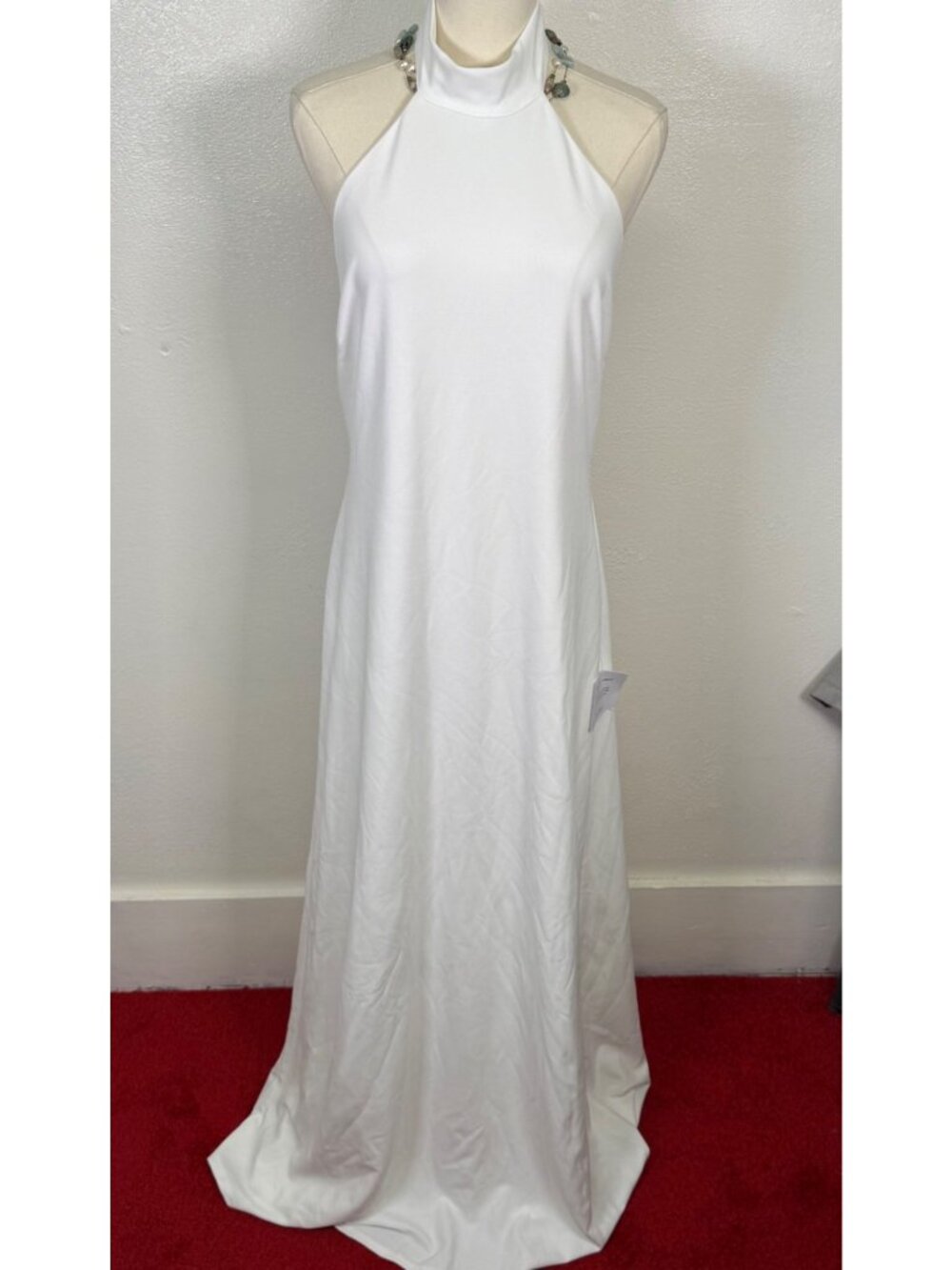 Lulus Alaura White Backless Halter Maxi Dress Wedding Bridal Party Formal XL - Picture 3 of 16